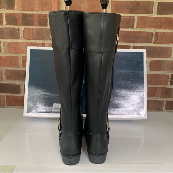 Karen Scott Deliee Black Round-toe Zip-up Block Heel Knee High Boots US 7.5 M WC - Picture 5 of 11